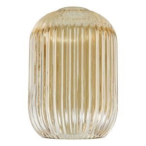 Sawyer easy fit pendant shade in ribbed champagne glass on white background