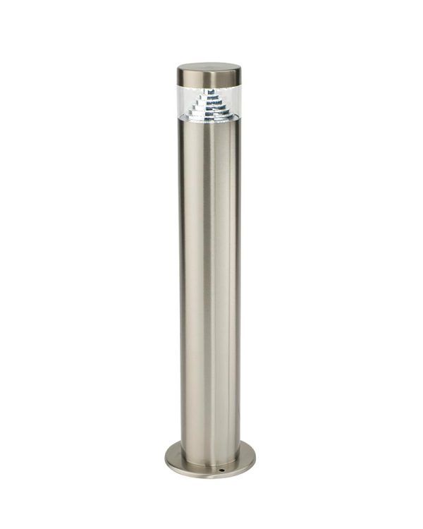Pyramid Modern LED 50cm Outdoor Post Light Brushed Stainless Steel