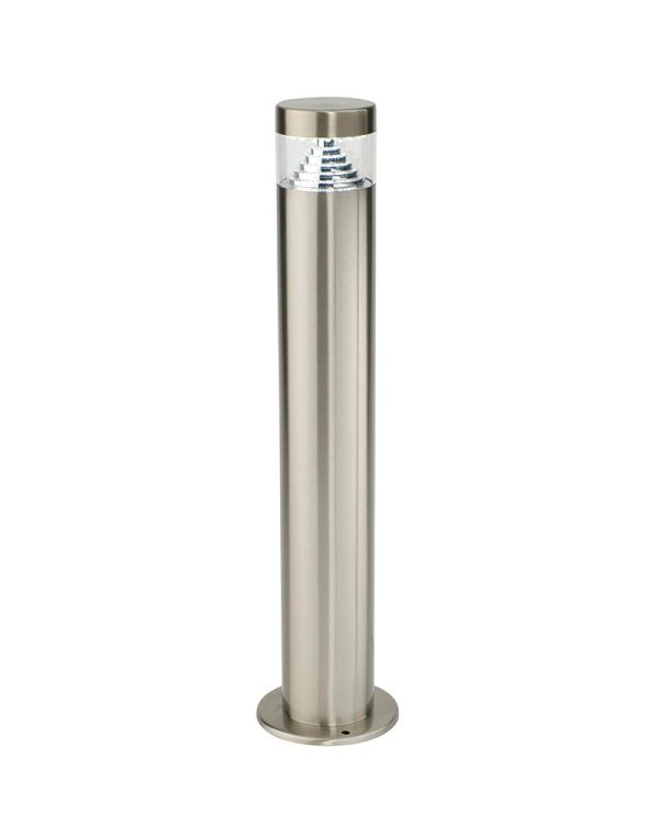 Pyramid modern LED 50cm outdoor post light in brushed 304 stainless steel main image on white background