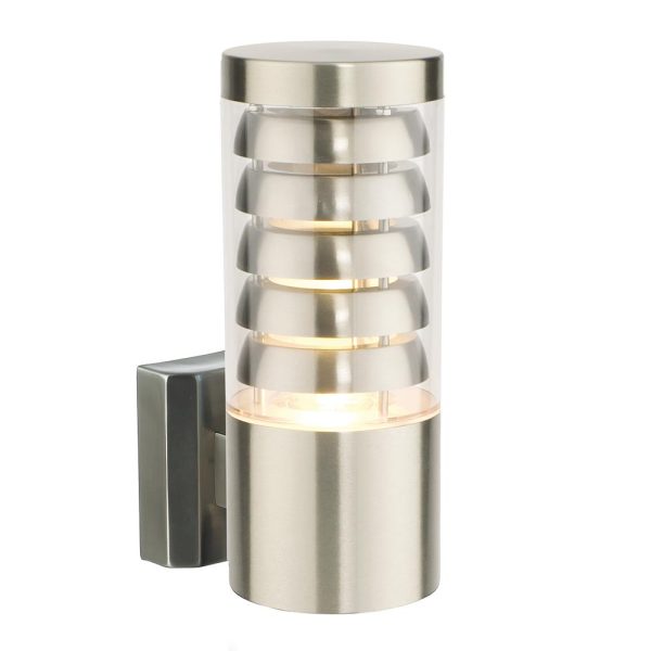 Tango modern outdoor wall light in brushed stainless steel main image