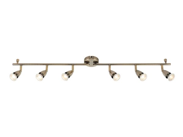 Amalfi Modern 6 Light Ceiling Spotlight Bar Antique Brass