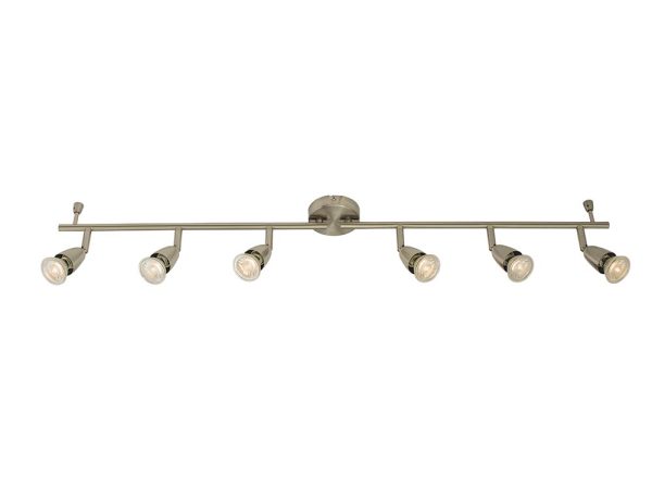 Amalfi Modern 6 Light Ceiling Spotlight Bar Satin Nickel