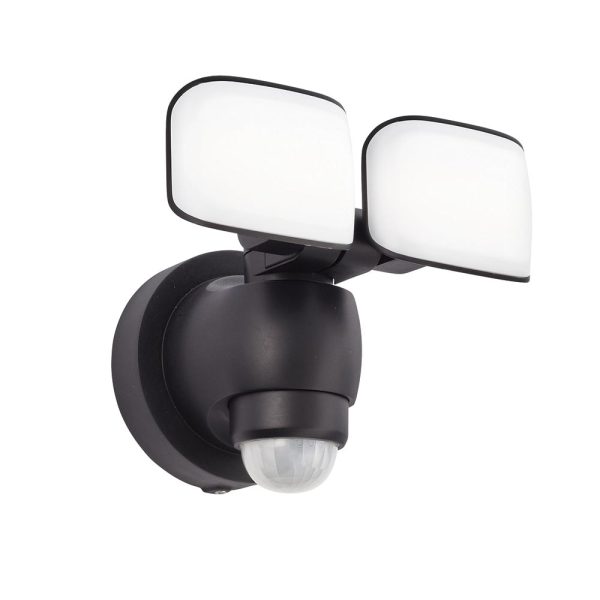 Sentinel rust proof PIR twin security spot light in matt black main image