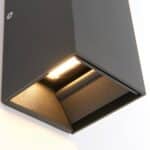 Glover Modern 2 Light CCT LED Outdoor Up & Down Wall Light Matt Black