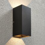 Glover Modern 2 Light CCT LED Outdoor Up & Down Wall Light Matt Black