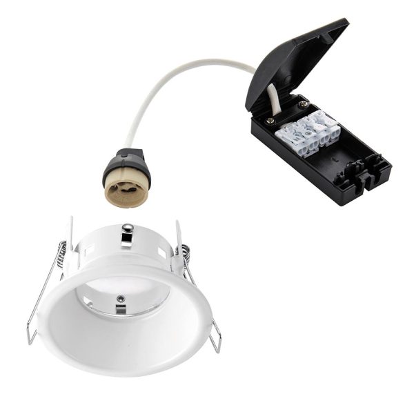 Speculo anti-glare GU10 bathroom shower down light matt white main image