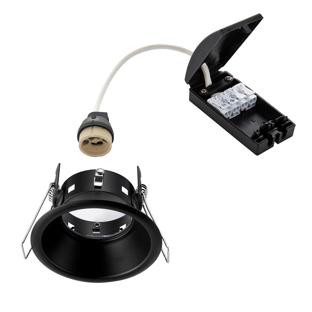 Speculo Anti Glare GU10 Bathroom Shower Down Light Matt Black IP65