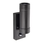 Icarus Black Rust Proof PIR Outdoor Up And Down Wall Spot Light