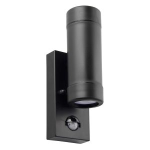 Icarus black rust proof PIR outdoor up and down wall spotlight main image