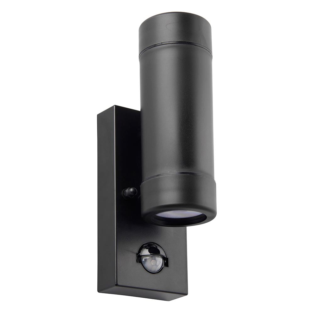 Icarus Black Rust Proof PIR Outdoor Up And Down Wall Spot Light