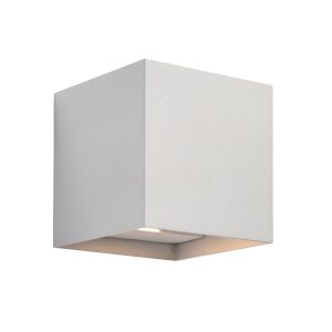 Glover 2 light CCT LED outdoor wall up and down cube wall light in matt white main image