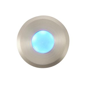 Hades 40mm cool blue LED walkover light in satin nickel main image