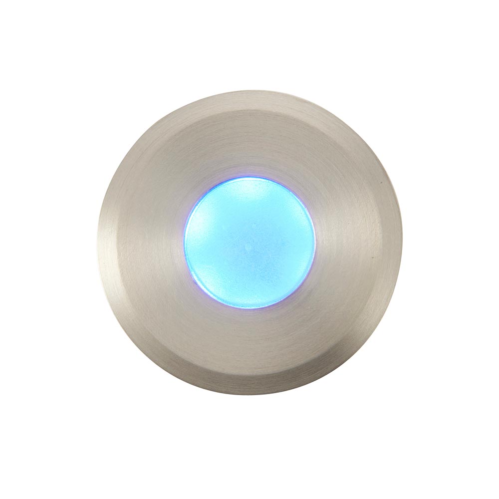 Hades 40mm Cool Blue LED Walkover Light Satin Nickel IP67