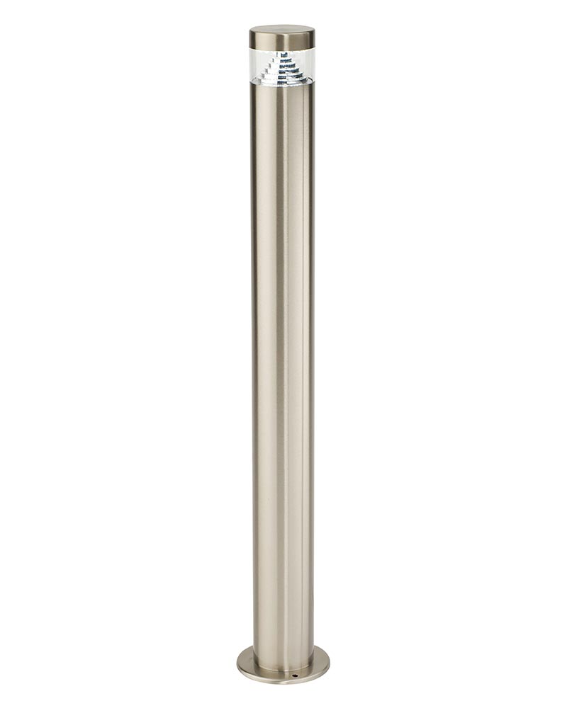 Pyramid Modern LED 80cm Outdoor Bollard Light Brushed Stainless Steel