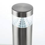 Pyramid Modern LED 80cm Outdoor Bollard Light Brushed Stainless Steel