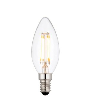 Non dimmable 4w E14 filament LED candle bulb warm white 470 lumen