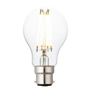 Dimmable 6w LED filament BC - B22 GLS light bulb in warm white and 806 lumen