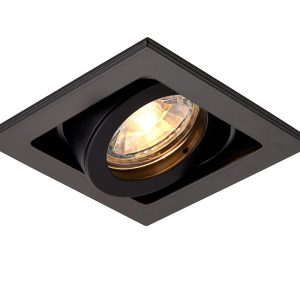 Xeno adjustable GU10 recessed boxed down light in matt black main image