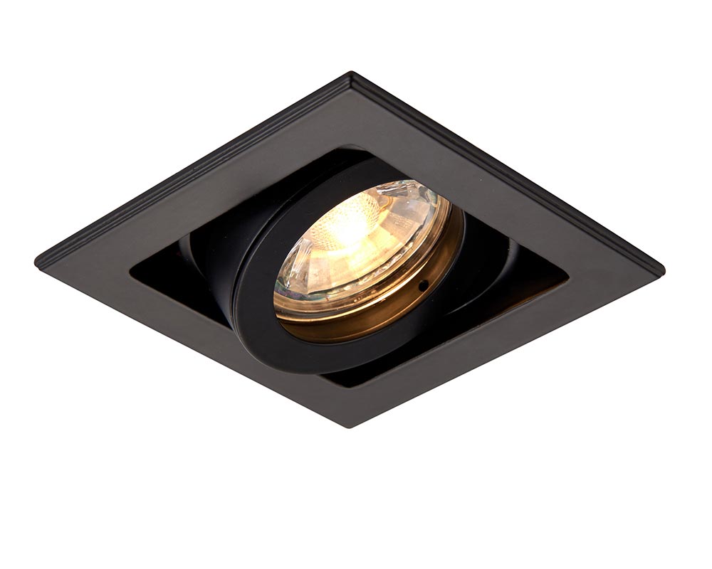 Xeno Adjustable GU10 Recessed Boxed Down Light Matt Black