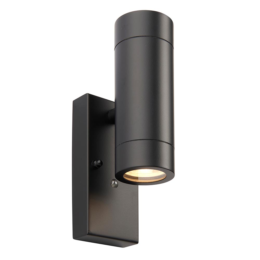 Palin Stainless Steel Outdoor Wall Dusk Till Dawn Up & Down Light Black