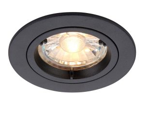 Cast aluminium matt black mains voltage GU10 fixed down light main image