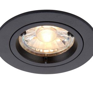 Cast aluminium matt black mains voltage GU10 fixed down light main image