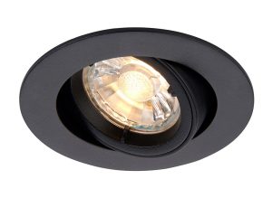 Cast aluminium matt black mains voltage GU10 tilt down light main image