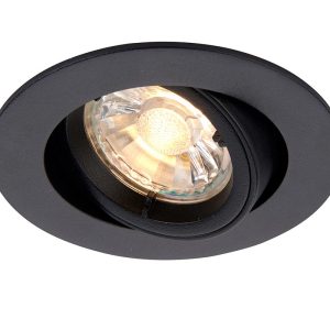 Cast aluminium matt black mains voltage GU10 tilt down light main image