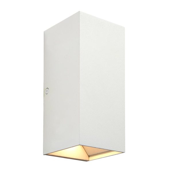 Glover modern 2 light CCT LED outdoor up and down wall light in matt white main image