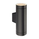 Palin XL Black Aluminium Outdoor Up And Down Wall Spot Light IP44