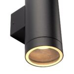 Palin XL Black Aluminium Outdoor Up And Down Wall Spot Light IP44