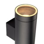 Palin XL Black Aluminium Outdoor Up And Down Wall Spot Light IP44