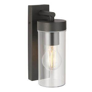 Hayden stainless steel 1 light modern outdoor wall lantern in anthracite main image on white background