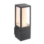 Lantern Contemporary 1 Light Outdoor Wall Light Textured Dark Grey IP44