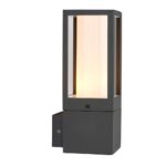 Lantern Contemporary 1 Light Outdoor Wall Light Textured Dark Grey IP44