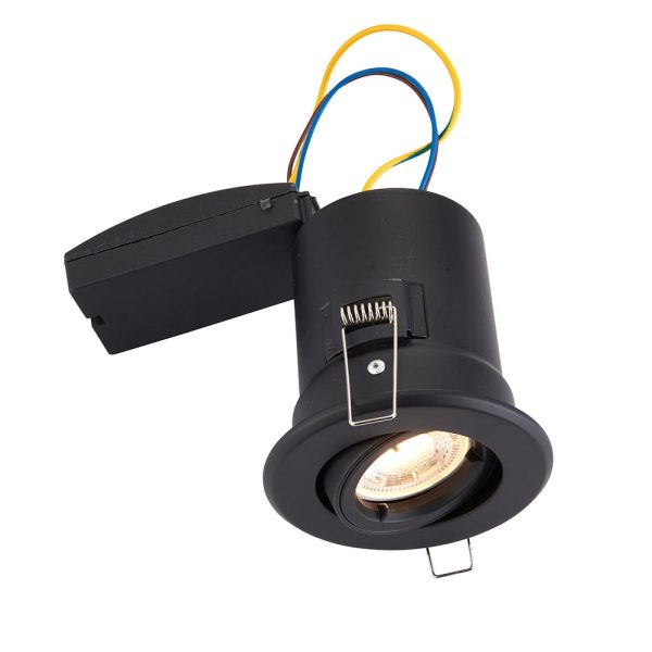 ShieldPLUS tilt adjustable matt black fire rated down light main image