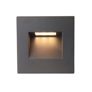 Albus CCT LED square rust proof recessed path light in black main image