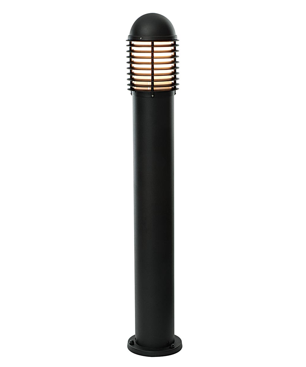 Louvre Rust Proof 1 Lamp 100cm Outdoor Bollard Light Matt Black IP44