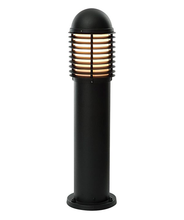 Louvre traditional rust proof 1 lamp 65cm outdoor post light matt black on white background