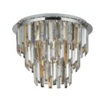 Clarissa Polished Chrome 5 Light Semi Flush Ceiling Light Faceted Glass