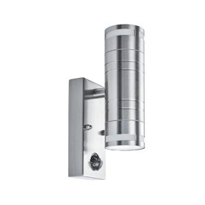 Metro modern stainless steel outdoor PIR up and down wall spot light IP44