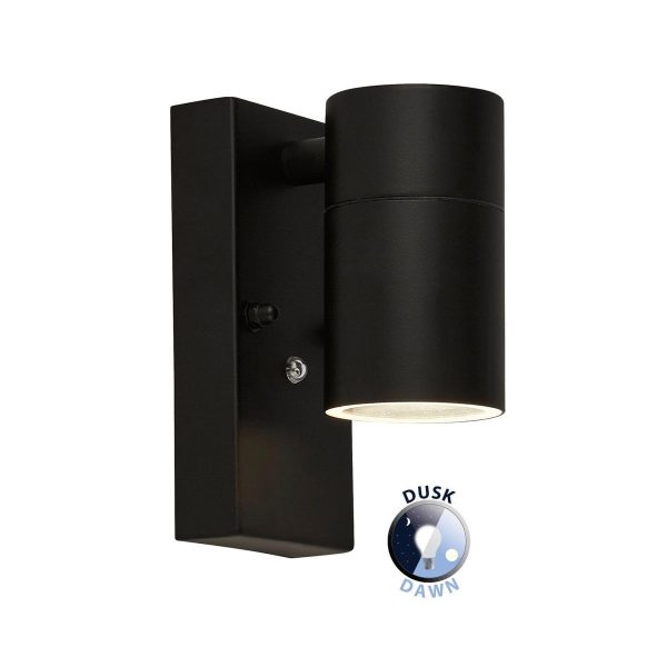 Rochester 1 lamp dusk till dawn outdoor wall down light in matt black