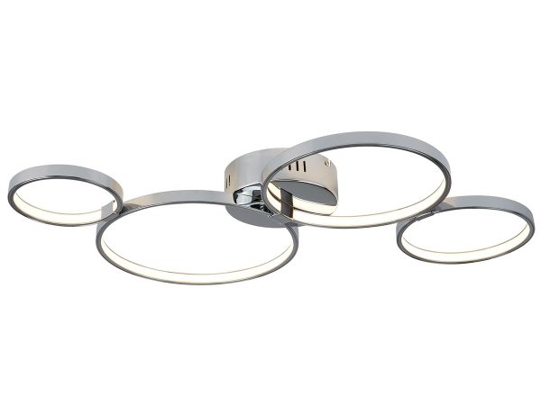 Solexa 4 light 30w LED rings flush mount ceiling light in chrome