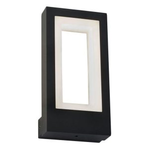 Berlin modern cool white LED outdoor wall light in dark grey