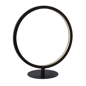 Searchlight 25771-1BK Cirque modern dimming LED ring table lamp in matt black