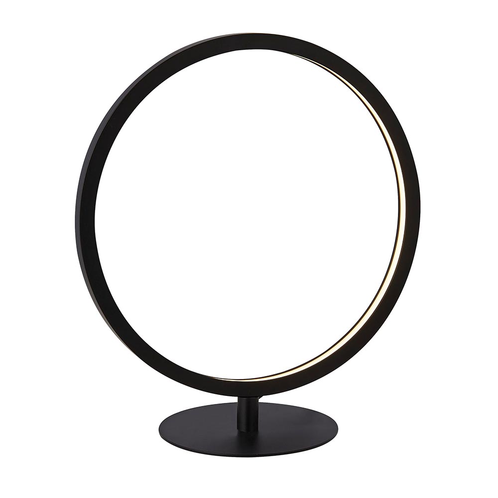 Cirque Modern Warm White Dimming LED Ring Table Lamp Matt Black