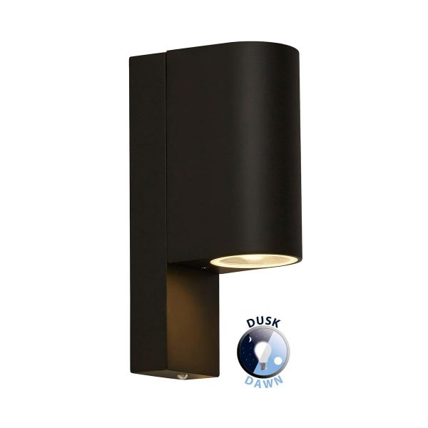 Rochester fixed dusk till dawn outdoor wall up & down light in matt black