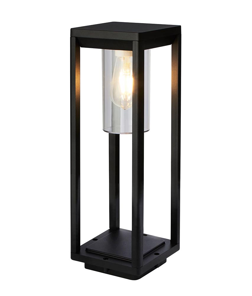 Modern 1 Light Open Frame 45cm Outdoor Post Light Sand Black IP44