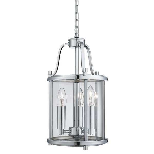 Grande small Victorian style 3 light polished chrome hanging lantern main image