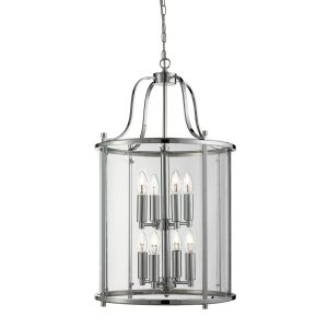 Grande medium Victorian style 8 light polished chrome hanging lantern main image